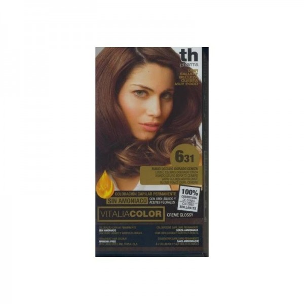 th pharma vitalia color tinte no 631 sin amoniaco rubio oscuro dorado ceniza