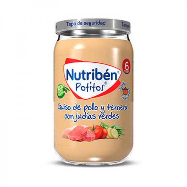 nutriben potitos guiso de pollo y ternera con judias verdes 235gr
